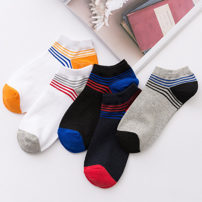 2019 new summer men's ship socks pinstripe invisible socks breathable sweat absorption manufacturers direct socks