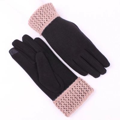Factory direct sales of autumn and winter warm touch screen lady's gloves driving bicycle two sets of fashionable gloves