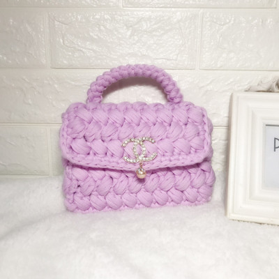 fabric bag crossbody bag small fragrant wind handbag crochet wool material fabric line manufacturers