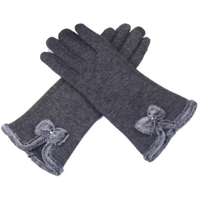 Manufacturers d not direct fuzzy mouth bow touch screen gloves driving ladies cycling autumn and winter warm gloves spot