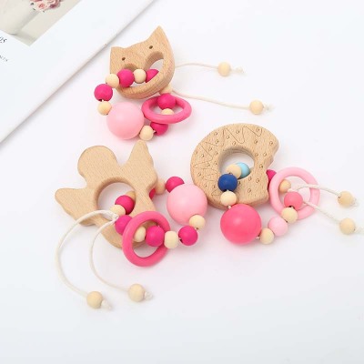 The Infant molars stick pure solid wood colorful molars stick