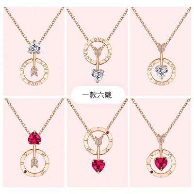 Cupid Cupid's Arrow Online Influencer Clavicle Chain Women's Heart-Shaped Pendant Japanese and Korean Temperamental Trendy All-Match Necklace