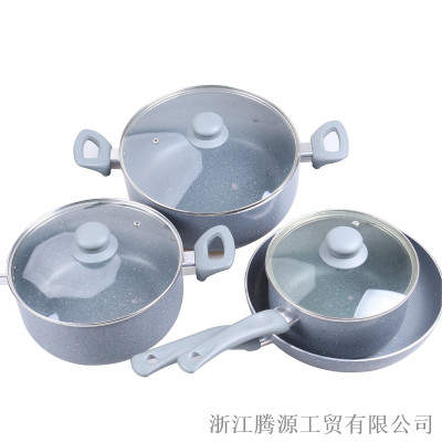 Wok Good Gift Four-Piece Stew Pot Frying Pan Kitchen Multi-Functional Wok Less Lampblack Non-Stick Pan