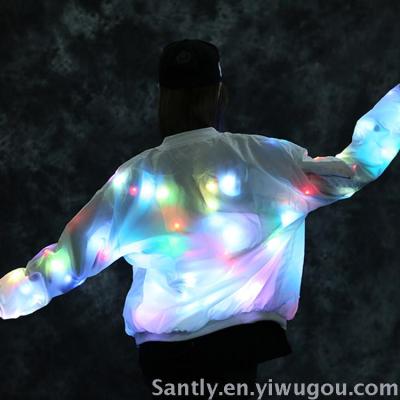 LED illuminated baseball suit colorful light suit