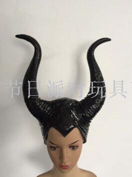 Halloween Latex Headgear Sleeping Demon Horns Dark Witch Effects Black Horn Hats