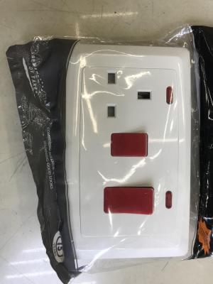 English jack switch with lamp 13A control wall panel