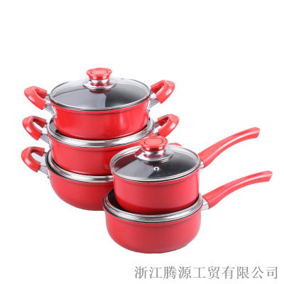Non-Stick Soup Pot Stool Stove Thermal Pot Flat Aluminum Alloy Double Bottom Gas Stove Induction Cooker Hot Milk Cooking Noodle Pot