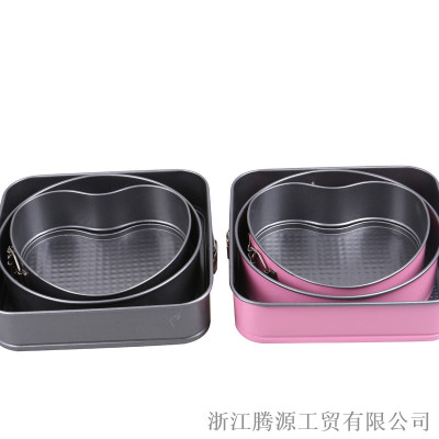 High Temperature Resistant Household Oven Baking Mold Live Bottom Buckle Love Square Cake Mold Separable Mold Non-Stick