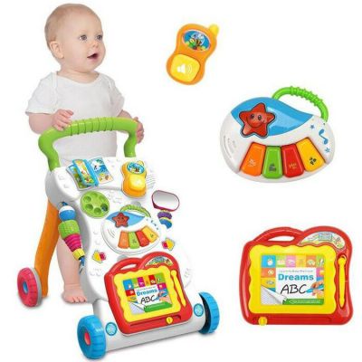 Baby walker pushcart baby early education exercise body multi-functional walker with music toys