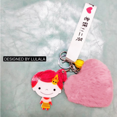 Korean version of flowers mirror jewelry key chain student bag hanging key accessories gift