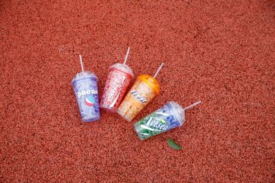 Summer refrigeration double AS plastic soda ice cups with straws