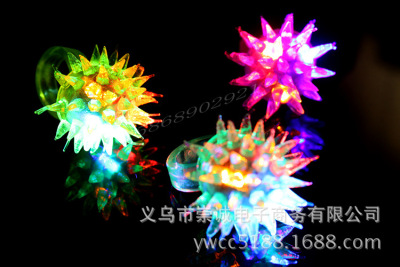 0758 Factory Direct Sales New Thorn Soft Glue Luminous Ring Flash Ring Valentine's Day Small Gift Wholesale