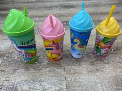 444 Juice Cup Unicorn Flamingo Cup with Straw