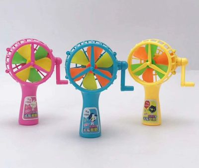 S super wind mini hand-operated double-leaf fan, display box and package of 3-color mixed package sell well