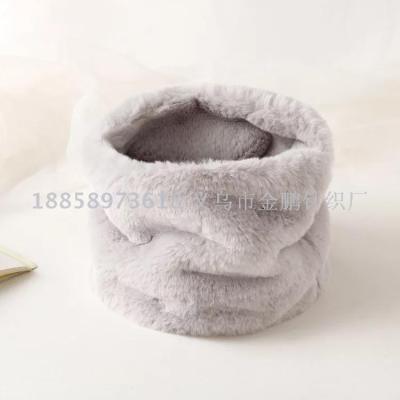 Children and adults new autumn and winter warm fur scarf pure color imitation rabbit fur fur scarf over the first lady