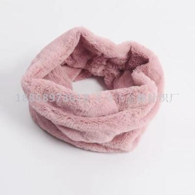 Foreign trade new autumn and winter warm fur scarf pure color imitation rabbit fur scarf for men and women children