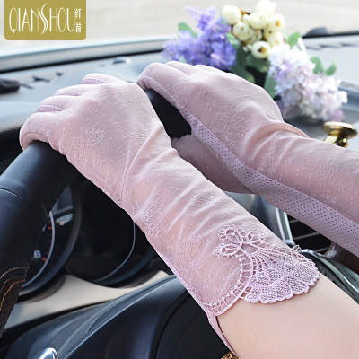 New sunscreen gloves ladies summer thin driving anti-slip anti-uv summer lace gloves manufacturers direct sales