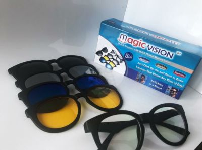 Magic vision five color-changing Magic glasses five interchangeable sunglasses magnet eyes