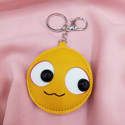 Pu emoticon key chain decoration craft car accessory bag decoration