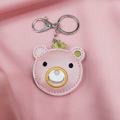 Pink bear pu key chain accessories car pendant bag accessories pendant
