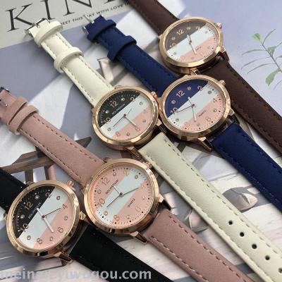 The new fashionable ladies with diamond with color student quartz watch