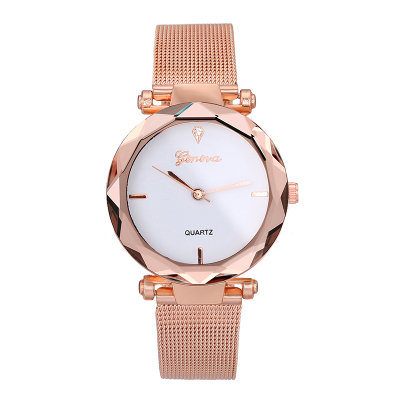 Web celebrity hot style Geneva mesh band watch star fashion trend steel band watch foreign trade hot selling quartz watch