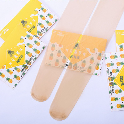 New web celebrity pineapple socks velvet cut summer ultra thin transparent anti-hook silk pantyhose stock