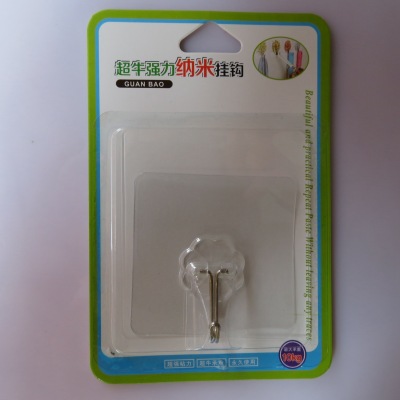 Blister packaging transparent traceless hook colorless traceless adhesive hook nano nail-free chloroprene hook strong hook after the door of the new product