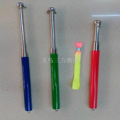 1 meter --2 meter telescopic guide flagpole with pen refill pointer, two-color sponge and thick luxury tourism baton