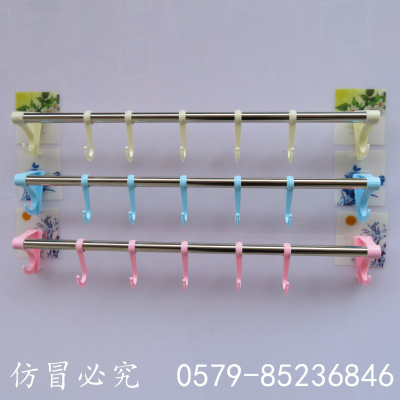 No Trace of Creativity Single-Rod Towel Rack Nano 7 Hooks Suction Cup Towel Rack 513 Power Post Towel Rod New Product