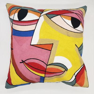 Personalized fashion Picasso style pillow wool embroidered sofa cushion pattern wholesale