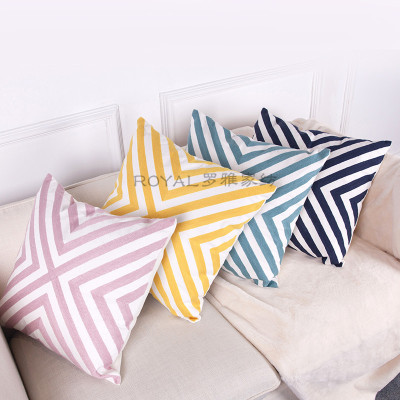 Contracted geometry cover sofa cushion car waist office cushion embroidered pillow back pillow cover