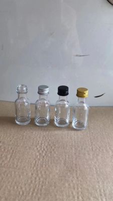 Mini whiskey glass bottle with aluminum top vodka bottle spice bottle