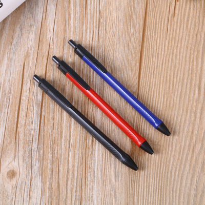 Contracted learning office press type ball pen color plastic pens and diverse styles