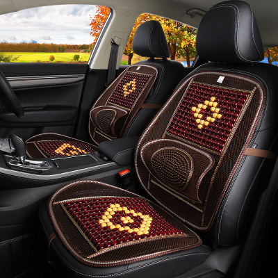 Summer wooden beads car seat cushion four seasons general car breathable massage cushion front single seat