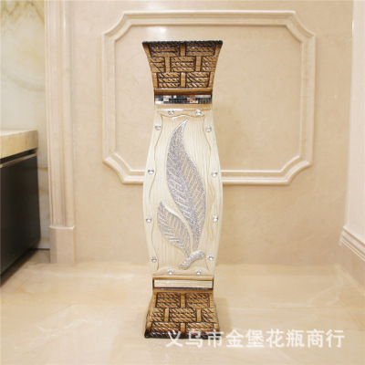 New Factory Direct Sales 24-Inch European-Style Large Vase 60cm Ceramic Floor Large Vase Hallway Artificial Flower Vase