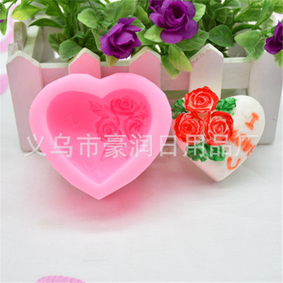 DIY baking mold LOVE rose silica gel mold turn sugar cake chocolate clay clay clay clay clay mold