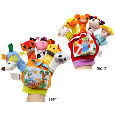 DOLERY baby cartoon animal fingertip puppet with loud paper parent-child interactive puppet wish eaby