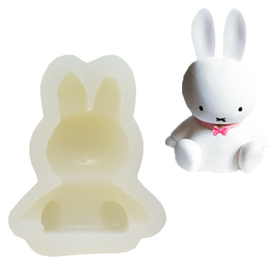DIY mold small miffy rabbit express rabbit silicone mold aromatreatment plaster mold turn sugar chocolate mold
