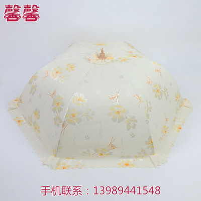 Circular folding food cover food preservation lace mesh table cover dustproof mosquito fly table cover custom