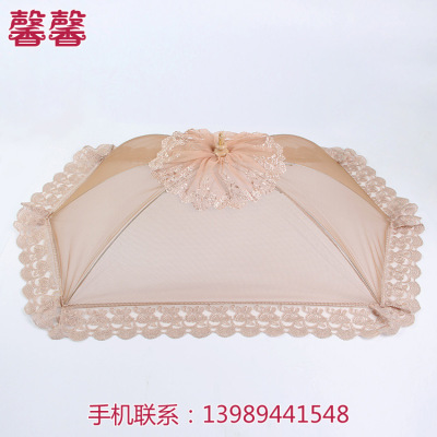 Double size folding umbrella shaped cooked food cover restaurant kitchen special bamboo cloth anti-mosquito fly cover