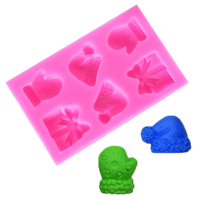 DIY baking mold Christmas gift hat gloves silicone candy mold chocolate cake decorating tool