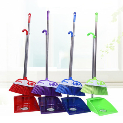 Factory Direct Sales Broom Dustpan Set Stainless Steel Handle Set Sweep Stall Wholesale Set Sweep Dustpan Combination Set