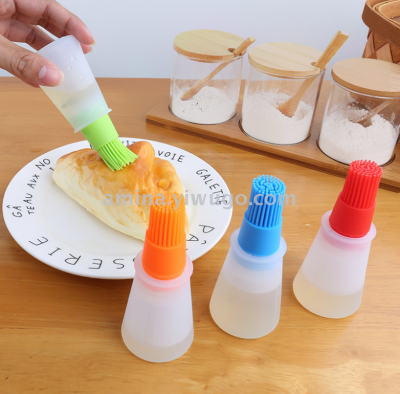 Edible Silicon Oil Bottle High Temperature Resistant Brush Seasoning Barbecue Baking Sweep BBQ Oil Brush Controllable Oil Brush