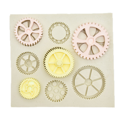 DIY Mold Gear Clock Silicone Mold Steampunk Gear Fondant Cake Surrounding Border Decorative Mold