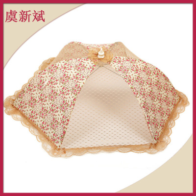 Manufacturers long-term supply of non-woven mosquito-resistant food cover folding lace food cover fashion high-end food cover