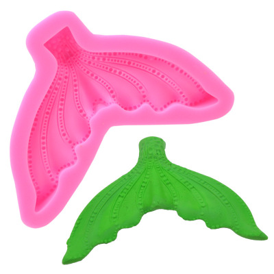 DIY baked fish tail silicone mold mermaid tail turn candy cake mold chocolate cake mold