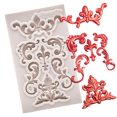 Decorative pattern lace embossed lace silicone mold European - style retro embossed flower cake mold DIY baking