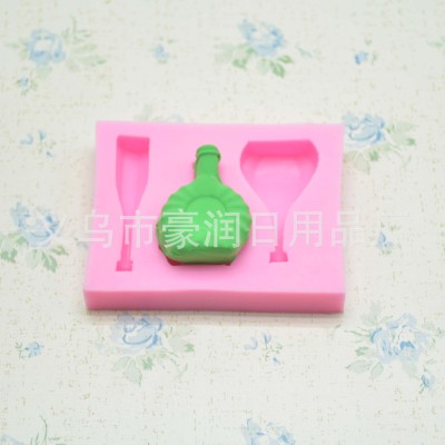 Bottle glass perfume Bottle silicone sugar mold cake chocolate ultra-light clay clay clay decorative mold