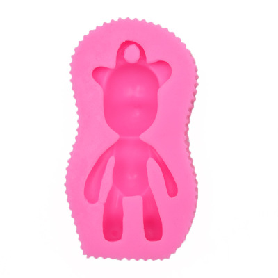 DIY mold bear silicone mold hanging hole, violent bear cake mold turn sugar chocolate decorative mold